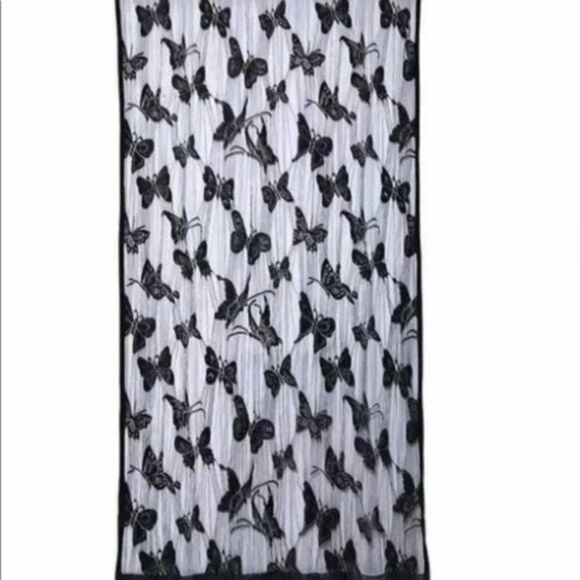 Black Butterfly Curtains Sheer Thread Single Panel - Picture 5 of 5